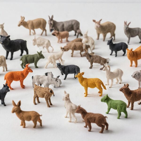 Bulk 3D printed mini animal figurines assortment for party favors and retail