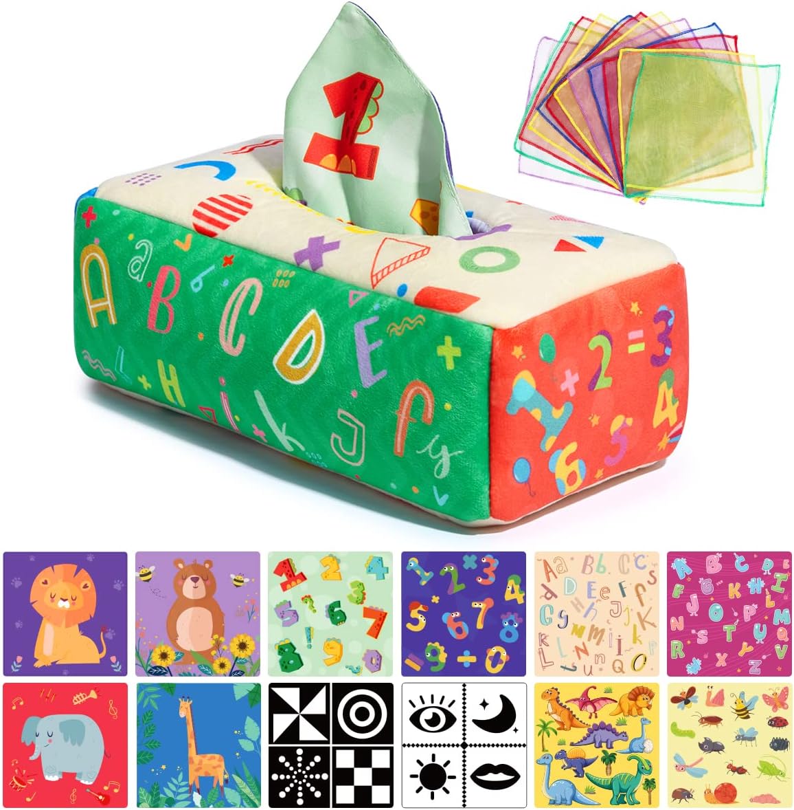 Baby Tissue Box Toy — Soft Crinkle Sensory (Montessori)