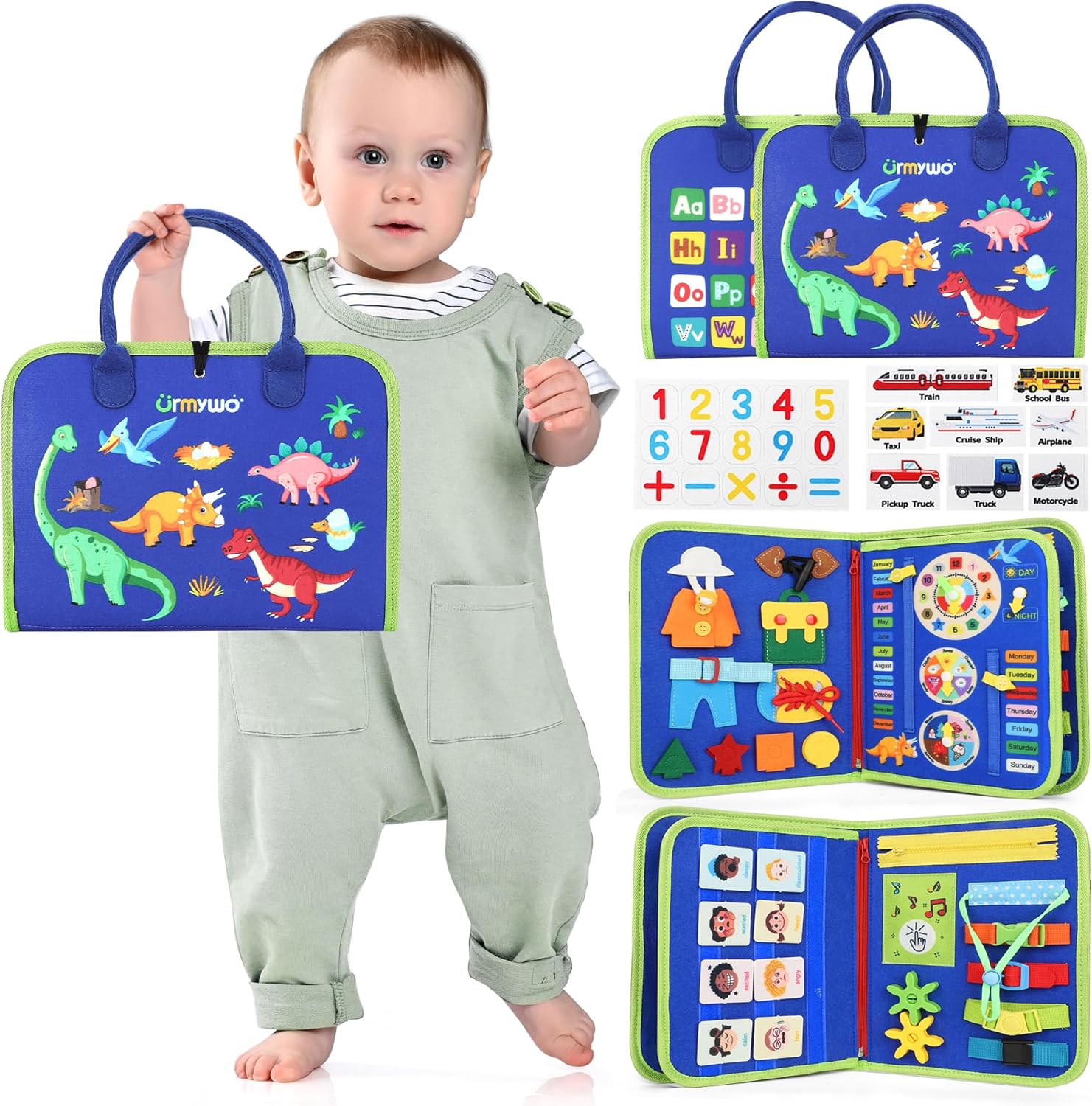 Montessori Busy Board - Blue - URMYWO