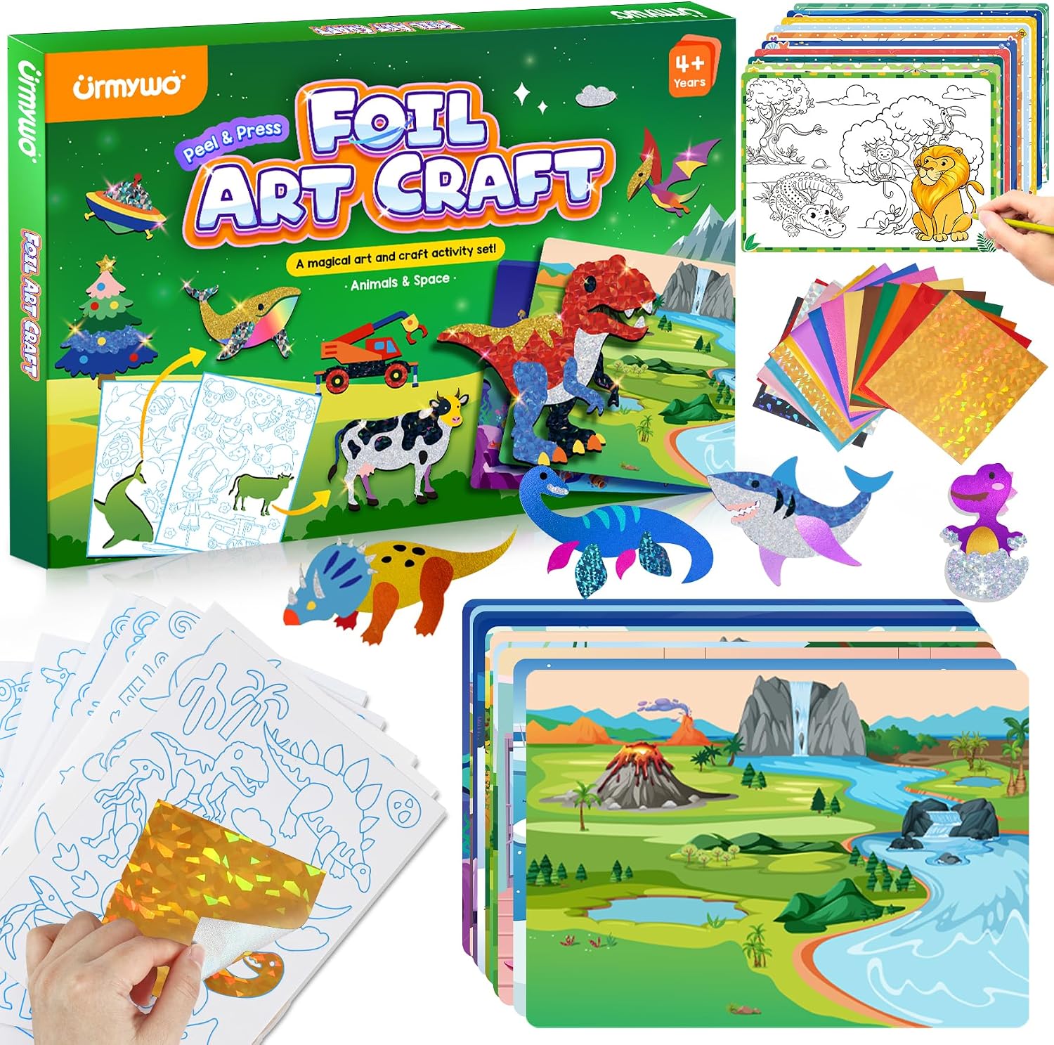 Foil Art Craft Kit - Dinosaur & Space - URMYWO