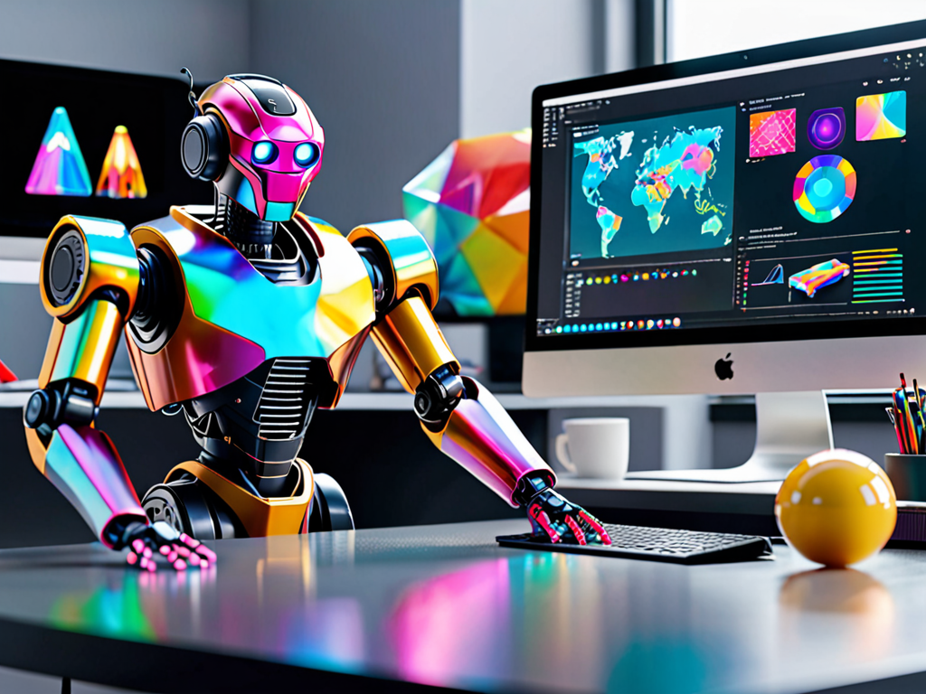 AI-powered toy design - futuristic holographic toy concept with robotic arm and digital interface