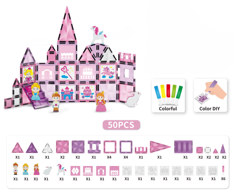 No-gluing Paintable Magnetic Building Tiles - URMYWO